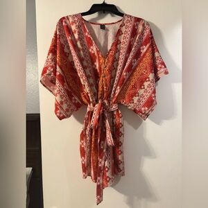 Cute and Comfy Red and White Patterned Romper